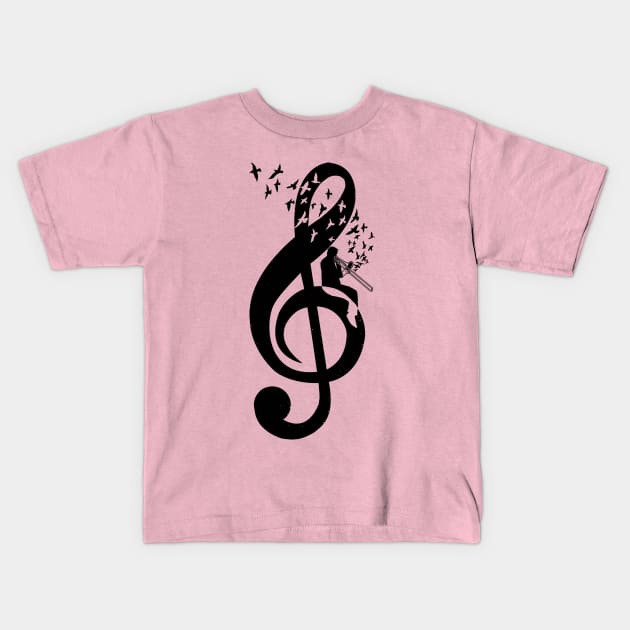 Treble Clef -  Trombone Kids T-Shirt by barmalisiRTB